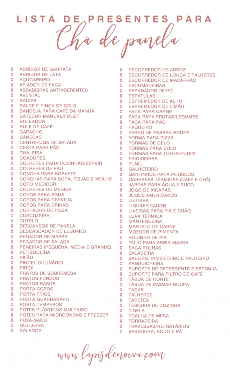 Além do Básico: Itens Criativos para sua Lista de Chá de Panela