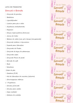 Lista De Presentes Chá De Panela