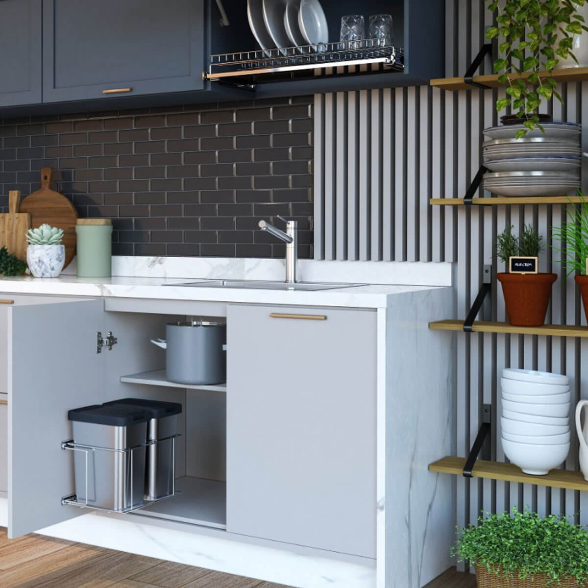 Lixeira de Bancada vs. Lixeira de Armário: Qual a Melhor Opção?