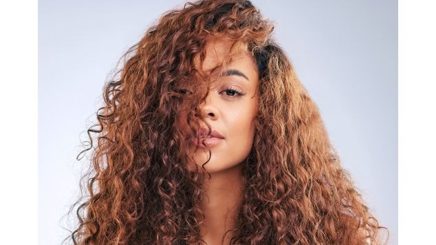 caramel blonde curly hair