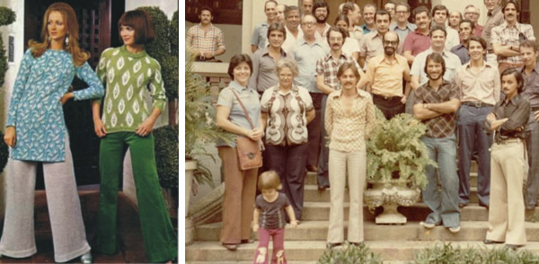look disco anos 70 versus look hippie festa