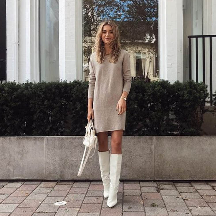 inspiração looks com bota branca