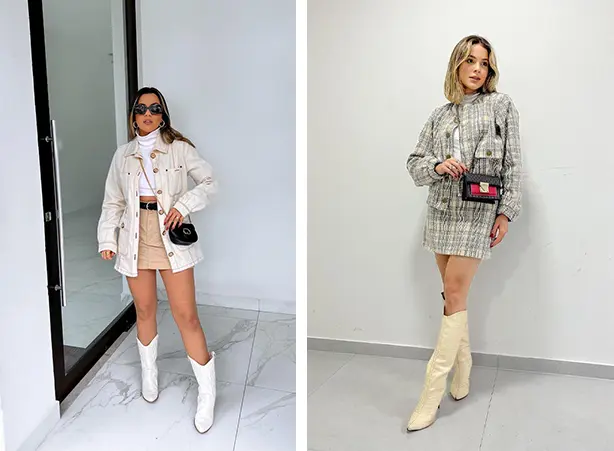 bota branca para festa