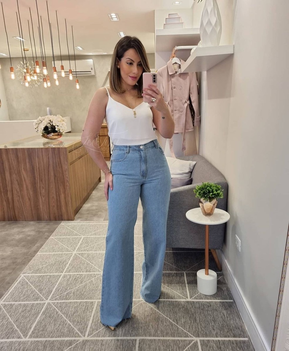 preço calça jeans larga feminina
