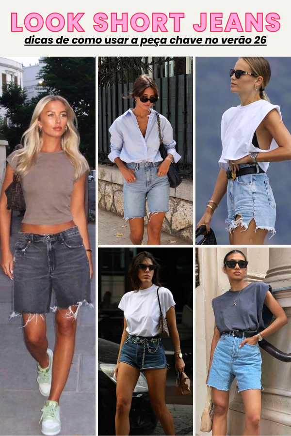 short jeans mom vs short jeans cargo qual escolher