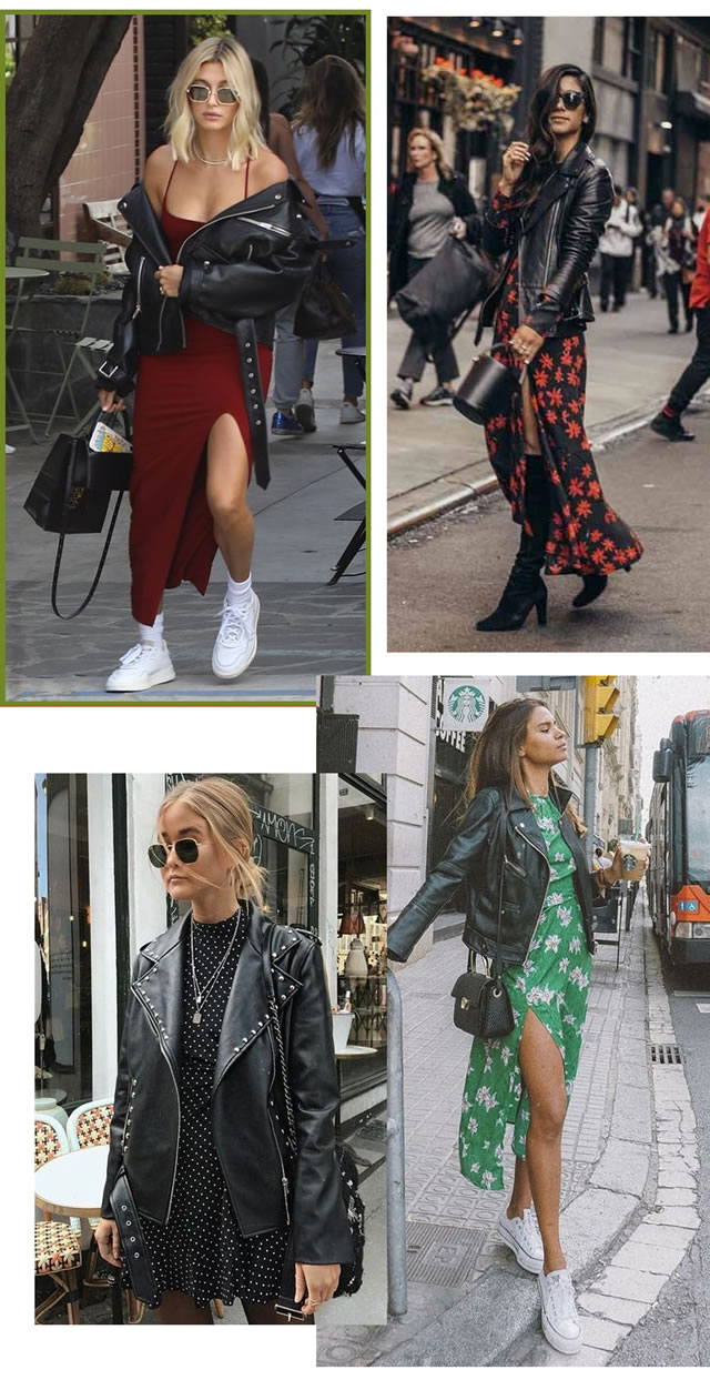 look show de rock a noite com jaqueta de couro e coturno