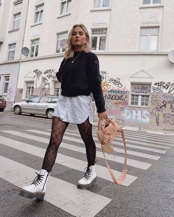 looks com bota branca para inspiração