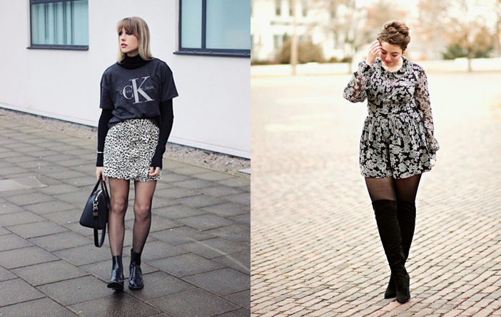 inspiração looks com meia calça para o inverno