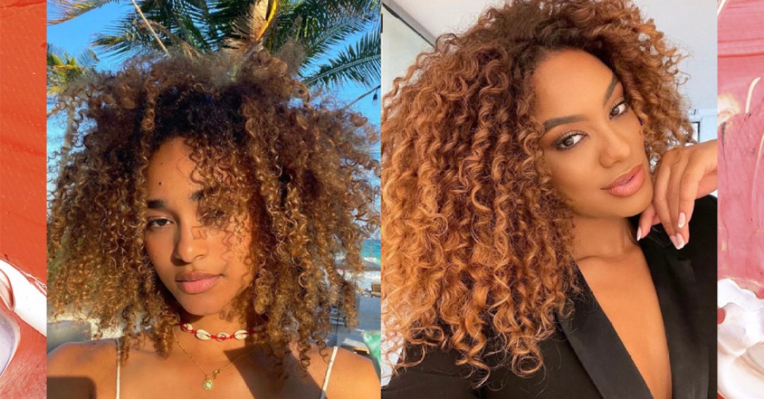 inspiração cabelo cacheado com luzes brancas