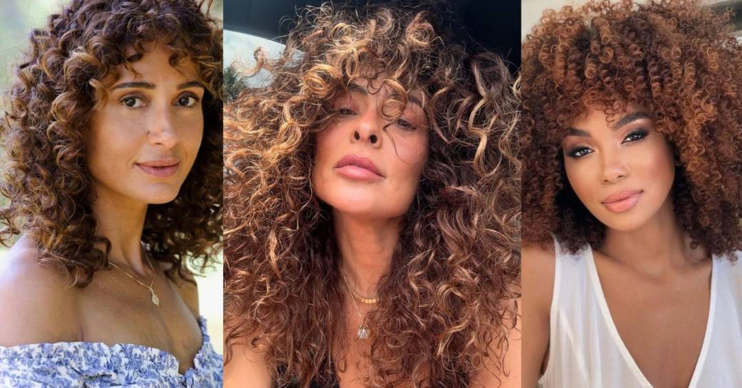 luzes em cabelo cacheado vs liso