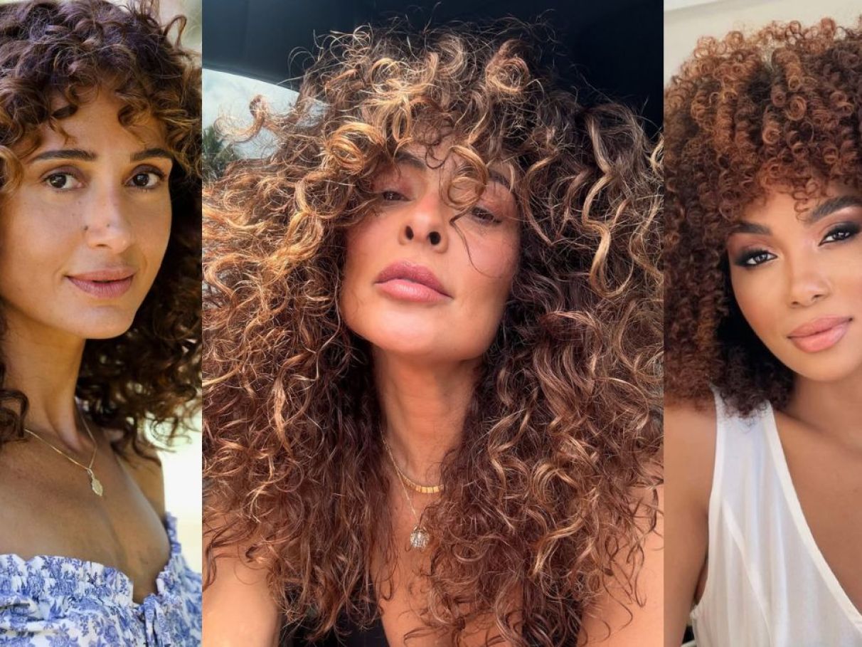 luzes em cabelo cacheado curto vs cabelo liso