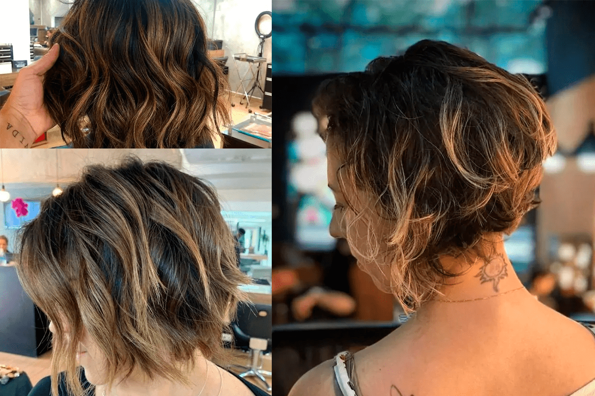 quanto custa fazer luzes mel cabelo cacheado curto long bob