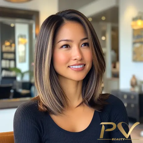 inspiração luzes cabelo curto pele morena