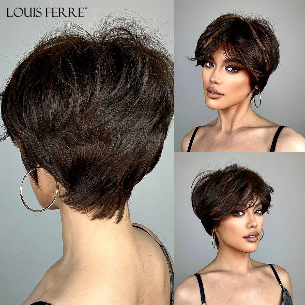 luzes discretas cabelo curto pele morena