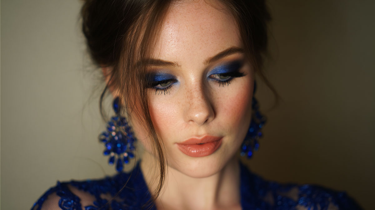 tutorial maquiagem azul noite