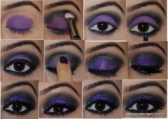 passo a passo maquiagem olho preto brilhante