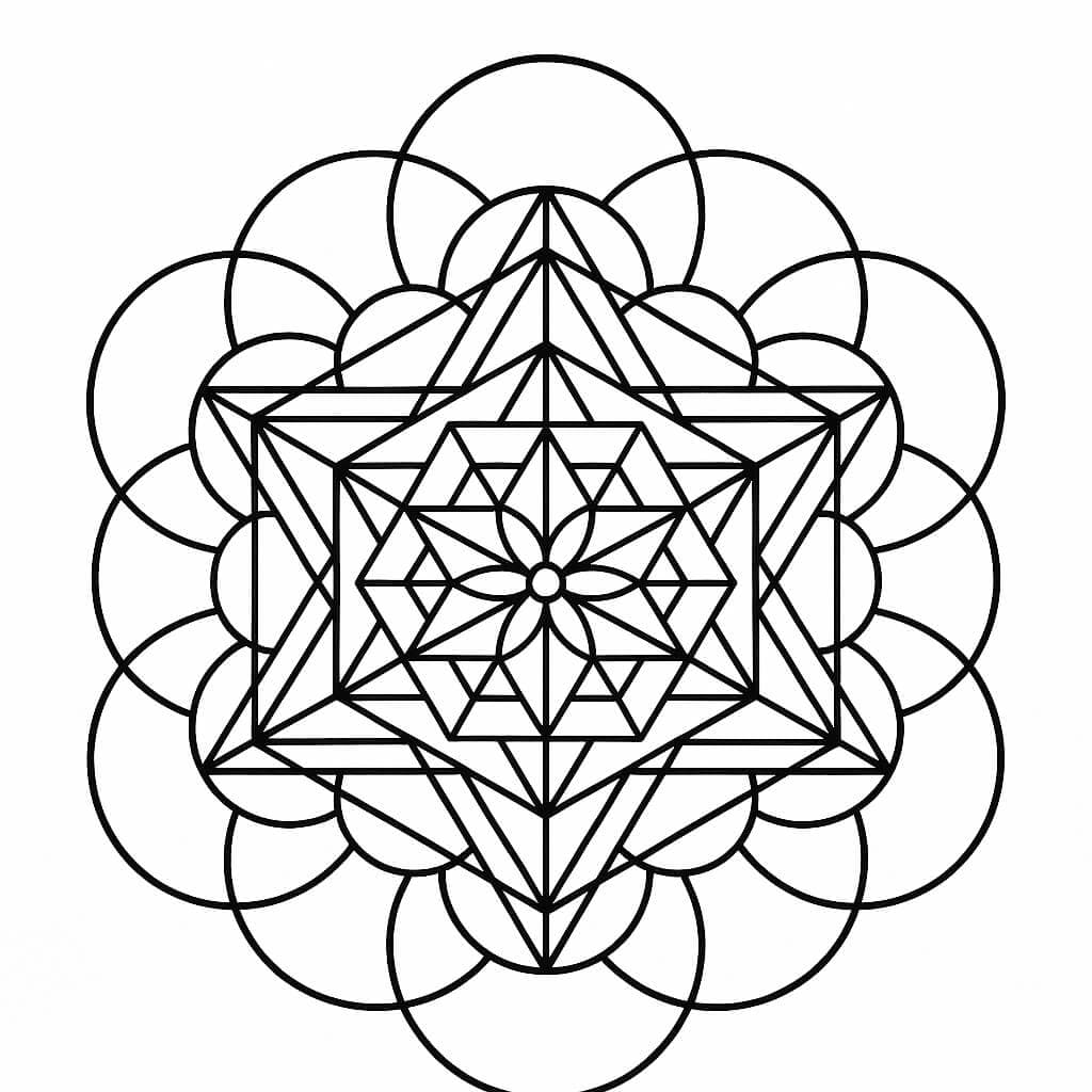 mandala para colorir com tema de flores