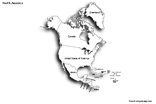 mapa america do norte com montanhas para colorir