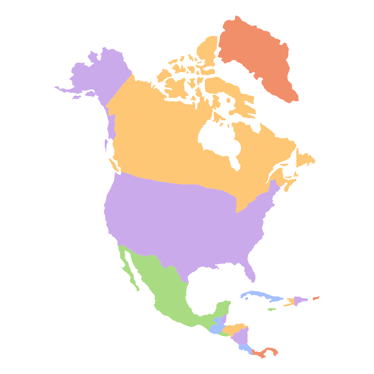 erros comuns ao colorir mapa america do norte