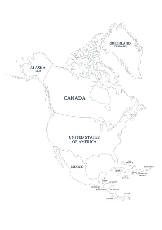 custo mapa america do norte para imprimir