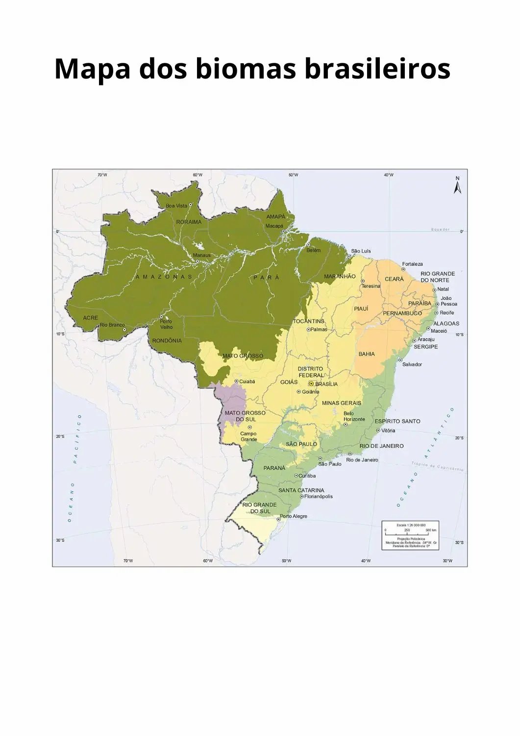 desenho do mapa do brasil com biomas para colorir