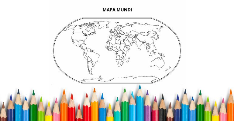 mapa mundi para pintar