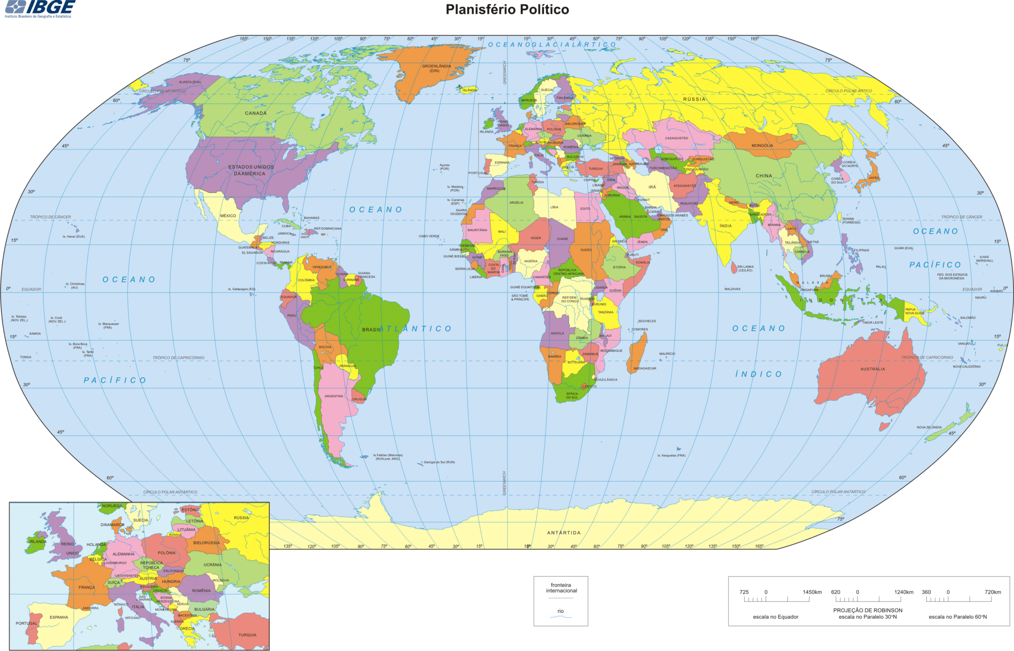 mapa mundi político para imprimir