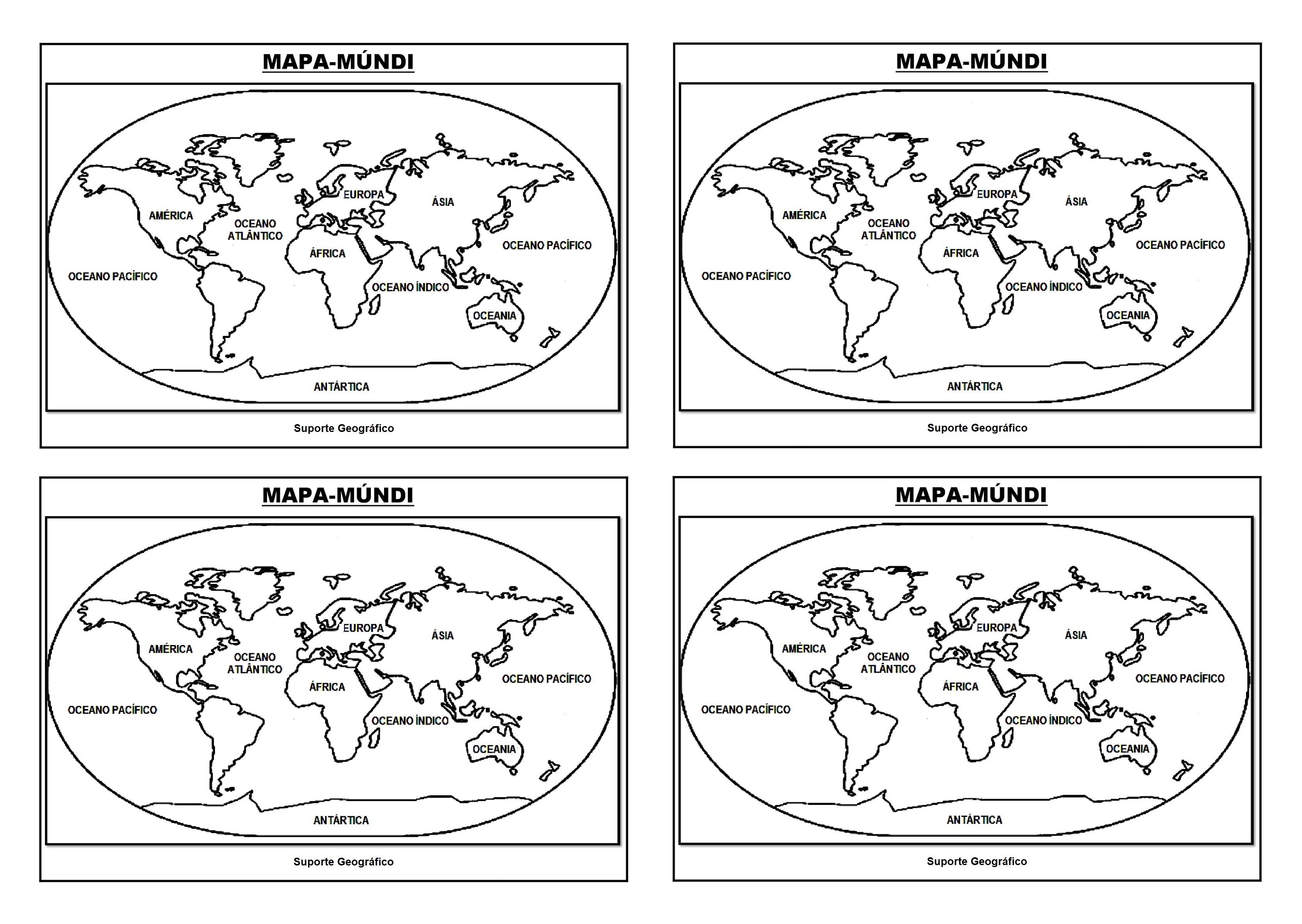 mapa mundi com nomes para colorir