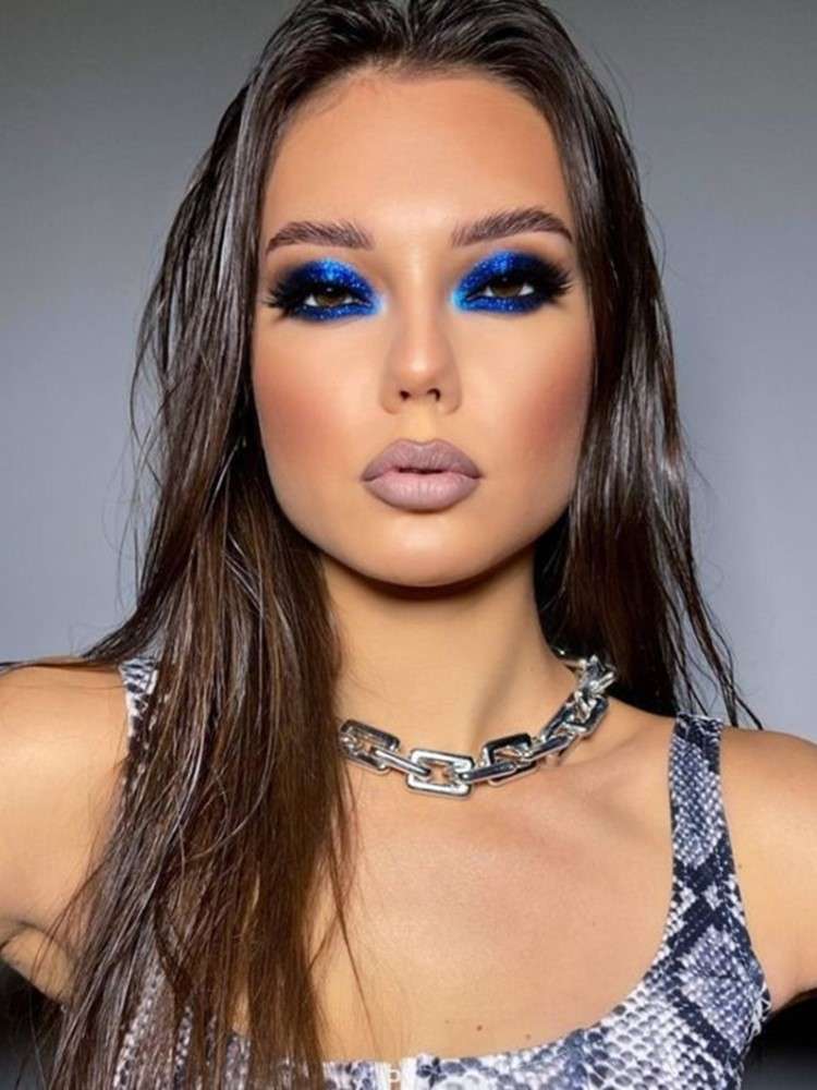 maquiagem azul