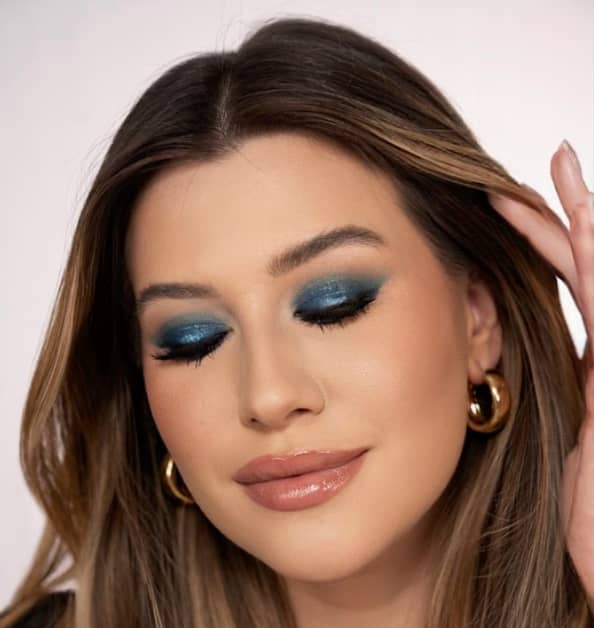 maquiagem azul para formatura