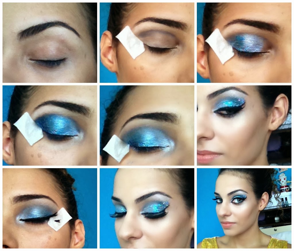 como fazer maquiagem azul simples