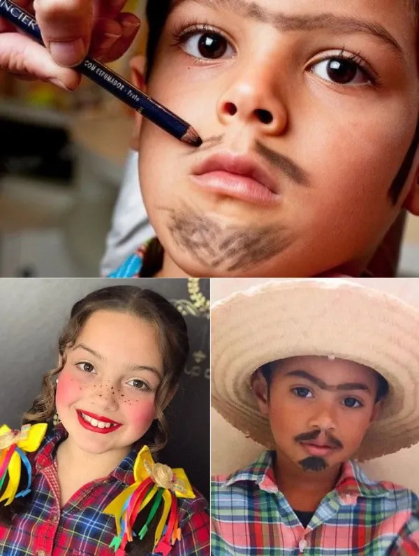 maquiagem caipira tradicional versus moderna