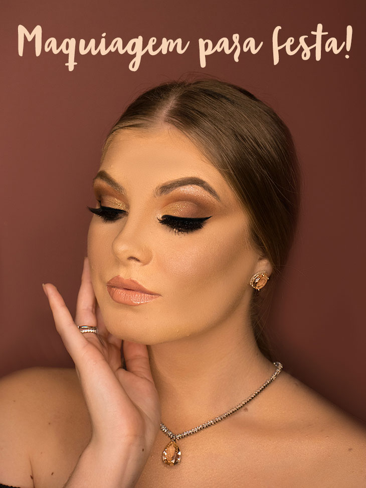 tutorial maquiagem festa com glitter passo a passo