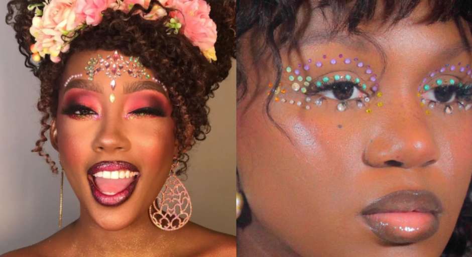 como aplicar meia arrastao para maquiagem sereia