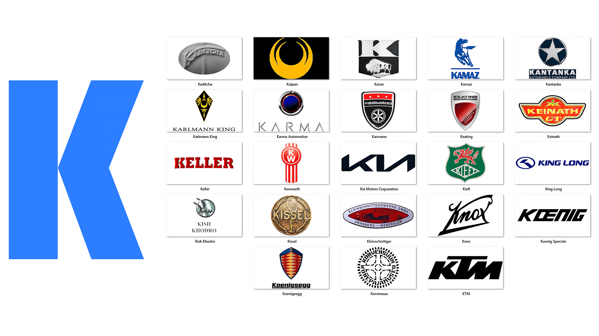 marcas de carro com k