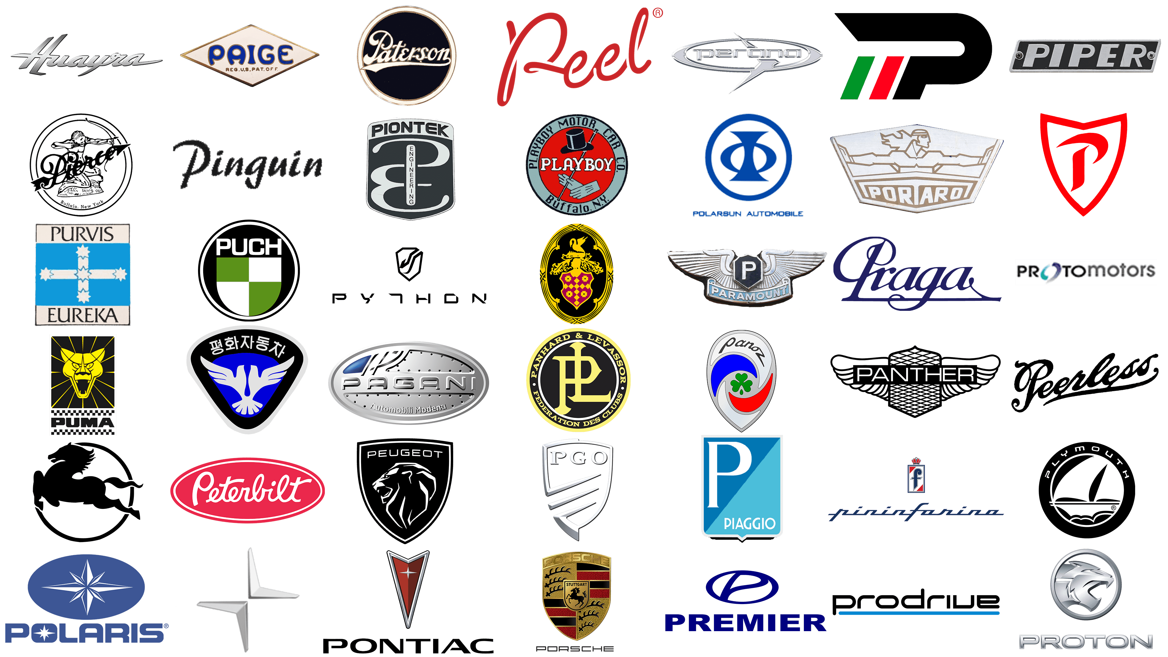 marcas de carros com P