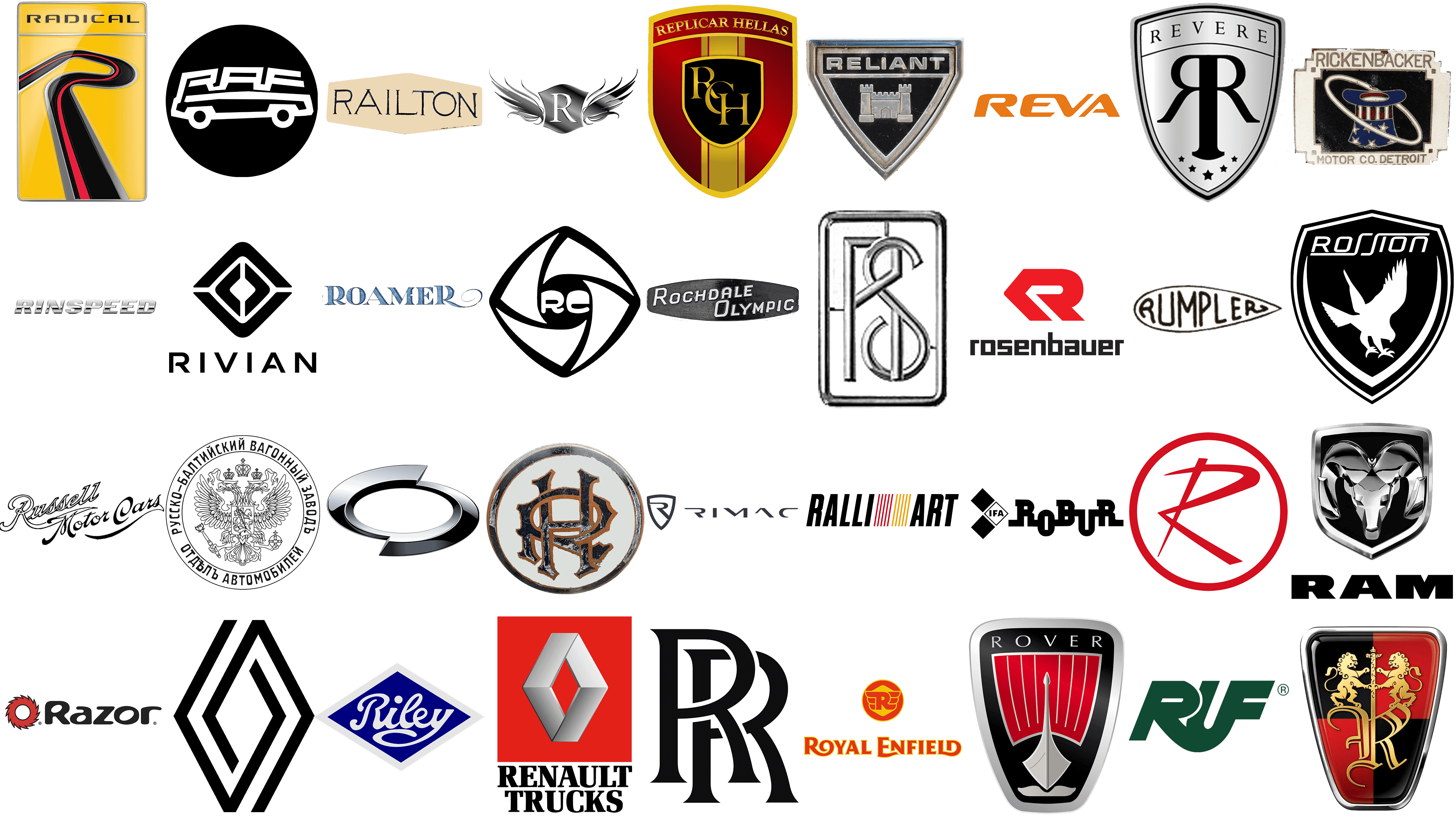 fabricantes de automóveis letra R