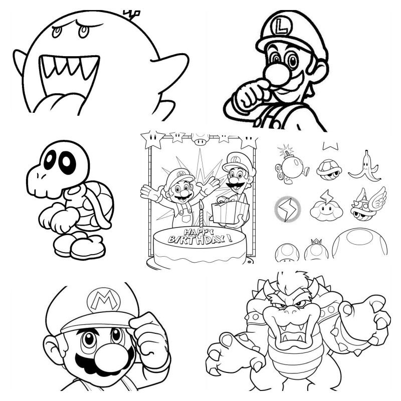 mario para colorir