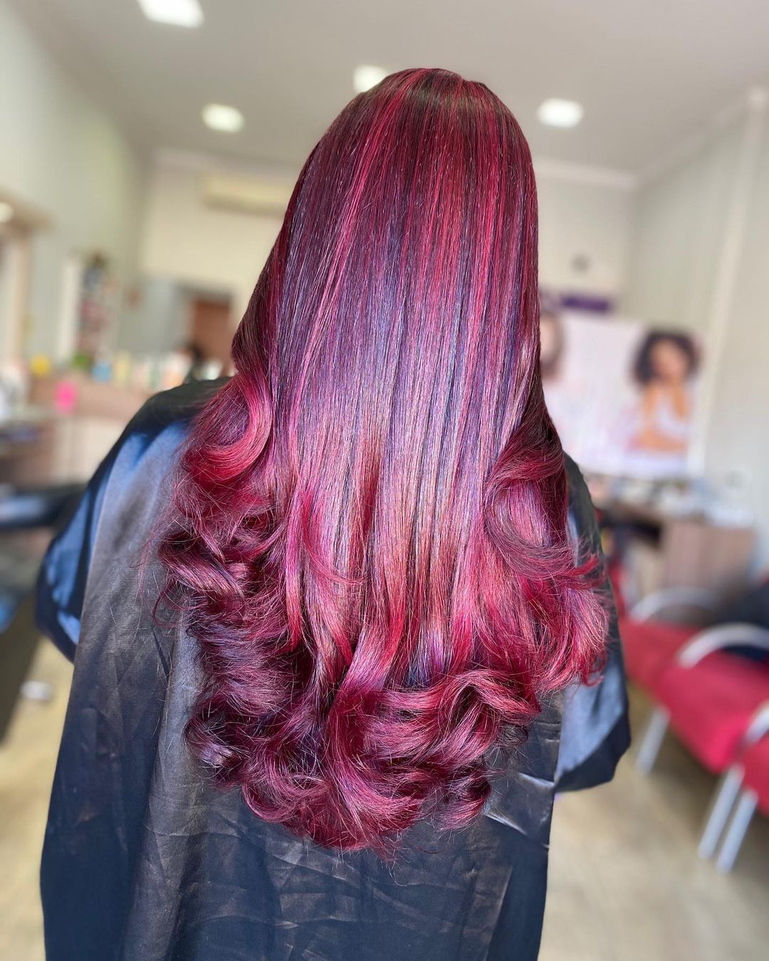 cabelo marsala retocado