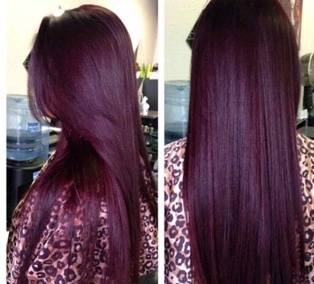 cabelo marsala com mechas