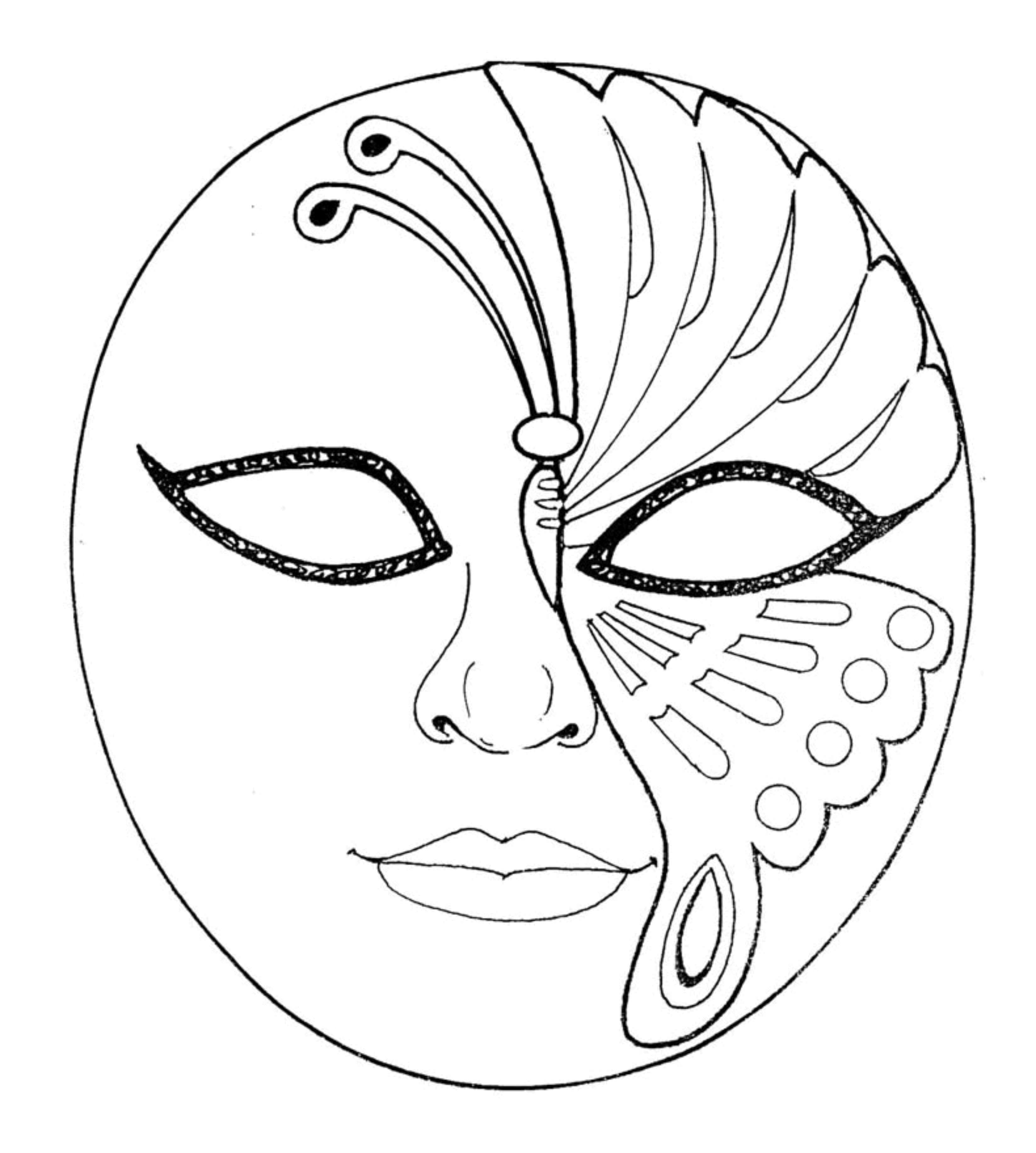 mascara de carnaval desenho facil