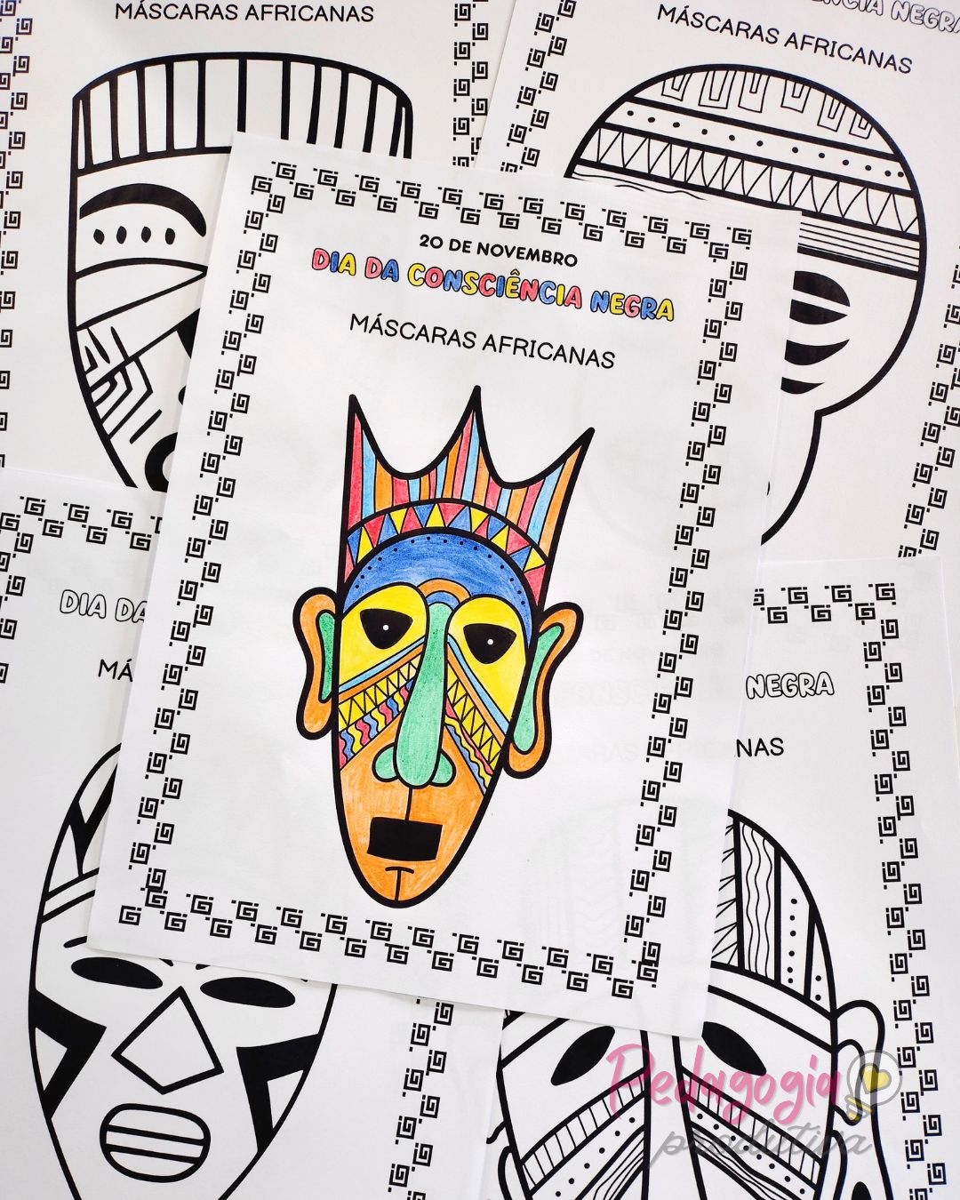 desenhos de máscaras tribais africanas