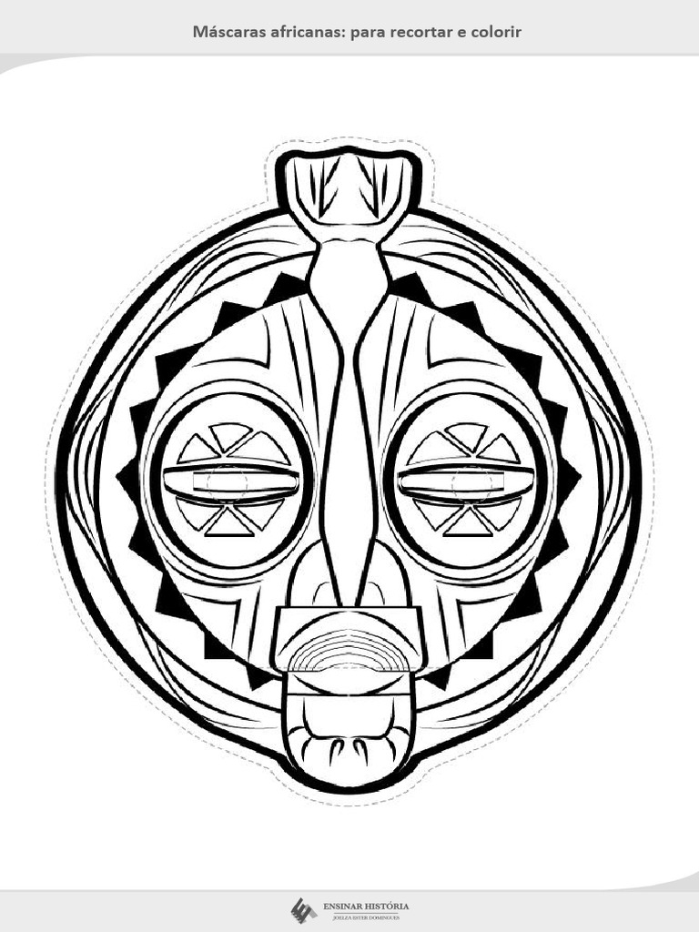 máscaras africanas para recortar e colar