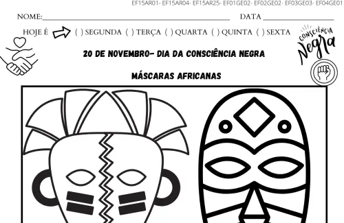 máscaras africanas para crianças