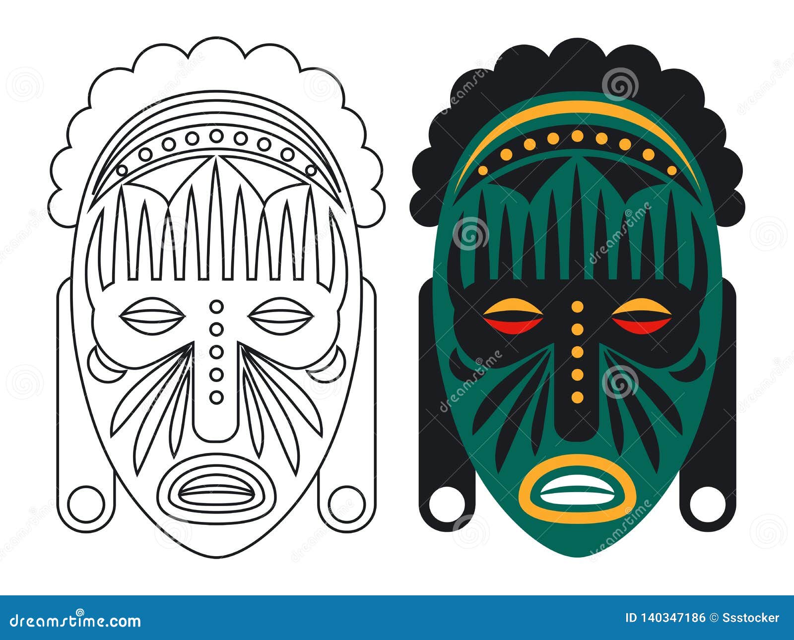 máscaras africanas com materiais reciclados