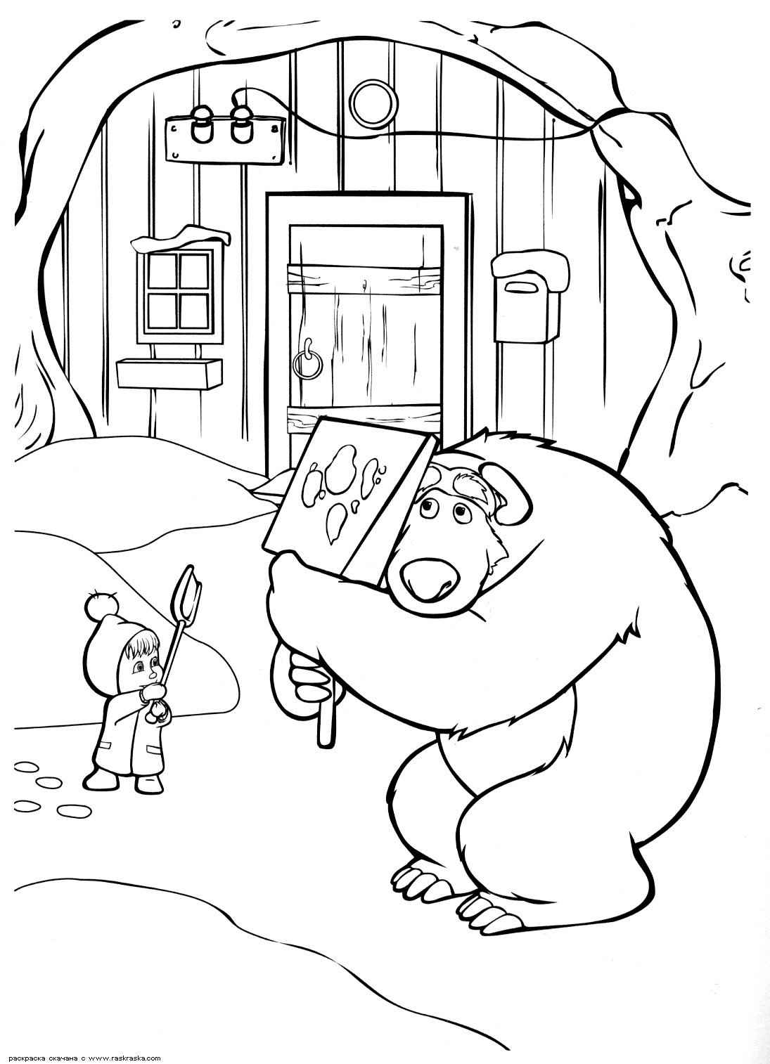 atividade Masha e o Urso colorir