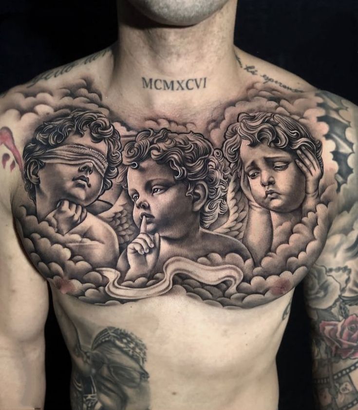 50 ideias tatuagem peito masculino feminina