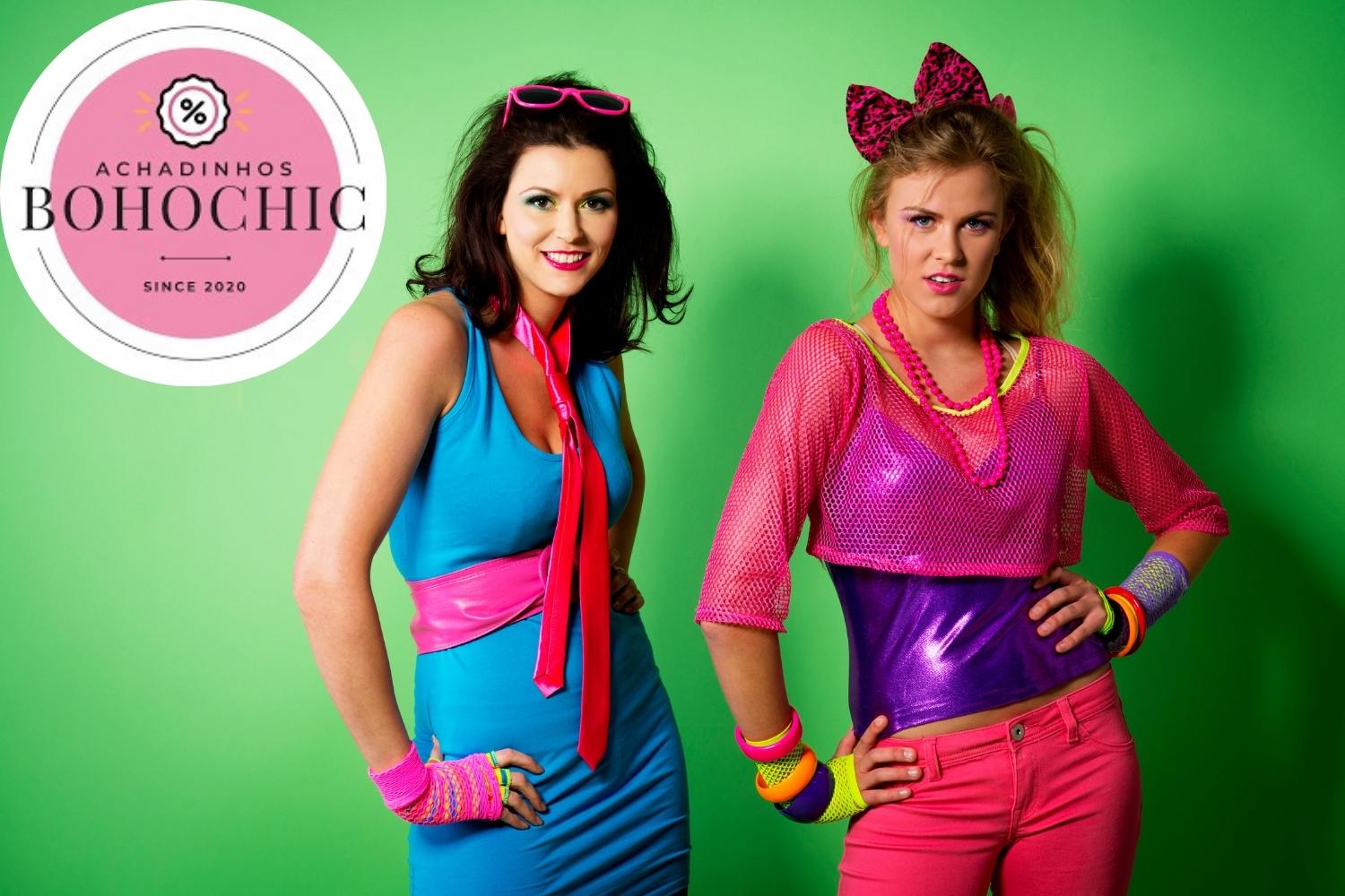 look anos 80 disco vs rock para festa feminina