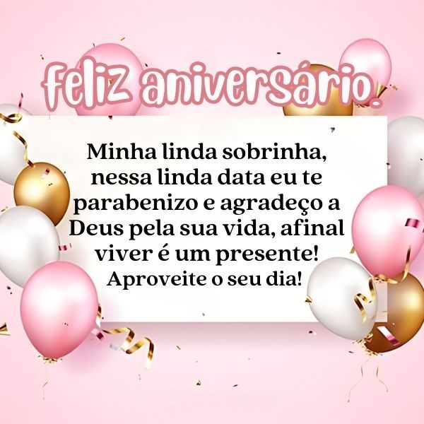mensagem de aniversário para sobrinha criança