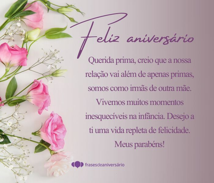 10 Frases de Aniversário para sua Prima que Vão Emocionar